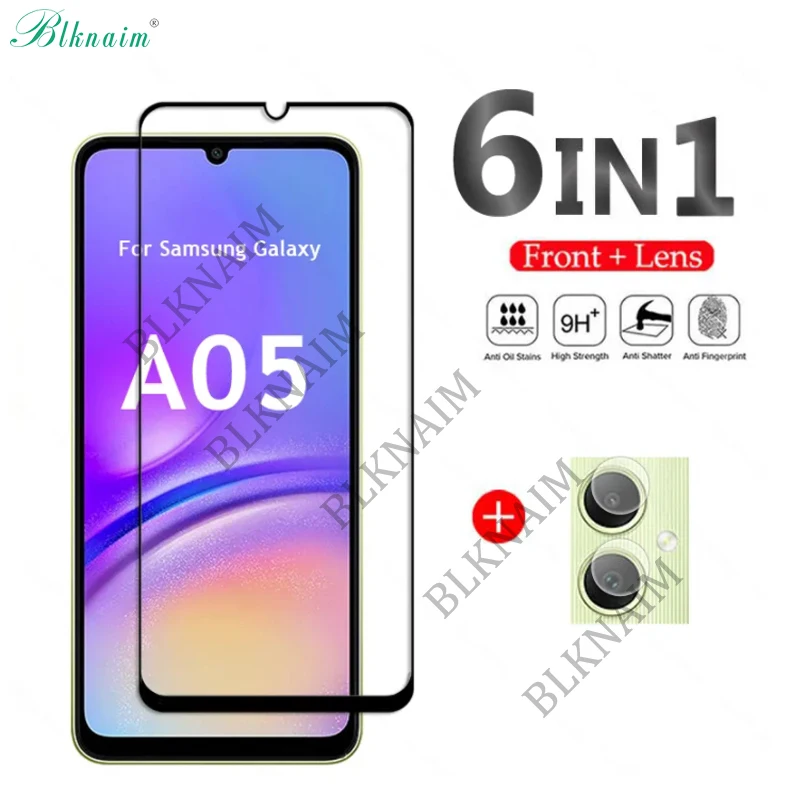 Per Samsung Galaxy A05 Glass Samsung A05 Vetro Temperato Full Cover Screen Protector Camera Film Galaxy A05 A05S A04S A04 Glass