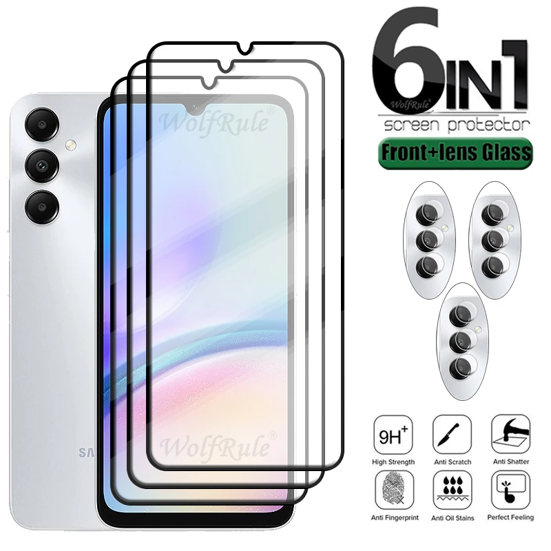 6-In-1 Per Samsung A05S Glass Samsung Galaxy A05S Vetro Temperato Full Cover Glue 9H Hd Screen Protector Samsung A05S Lens Glass