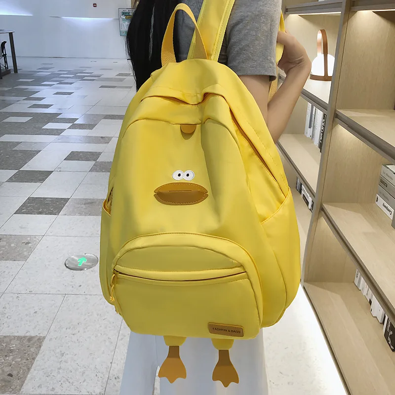 New Cartoon Duck Backpack Designer Cute Travel Bag Studentessa Universitaria Versatile Borsa Da Scuola Per Ragazze In Edizione Coreana