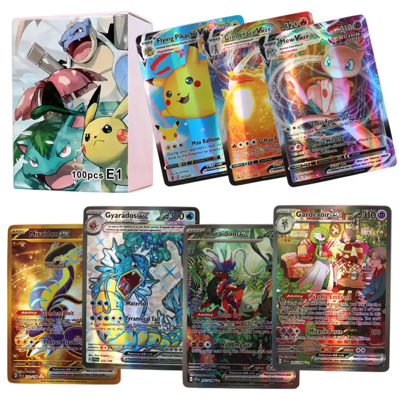 Nuove Carte Olografiche Pokemon Scarlet Violet 80Vmax 20Ex Lettera Inglese Pokemon Trading Card Regalo Per Bambini