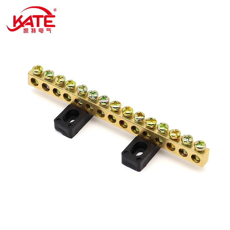 2 Pezzi Base Nera Zero-Ground Barra Di Rame Base Isolante Terminale Dell'Armadio Di Distribuzione Distanziatore Di Supporto In Plastica A Fila Zero-Gr