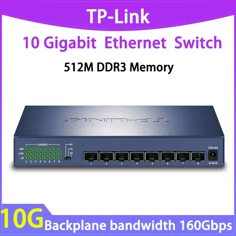 Tp-Link Tl-St1008F Switch 10Gbe Switch Ethernet Da 10Gb Switch Da 10Gb 10 Gigabit 10Gbps Sfp + 10G 8 10000Mbps Antminer Ottico 2500