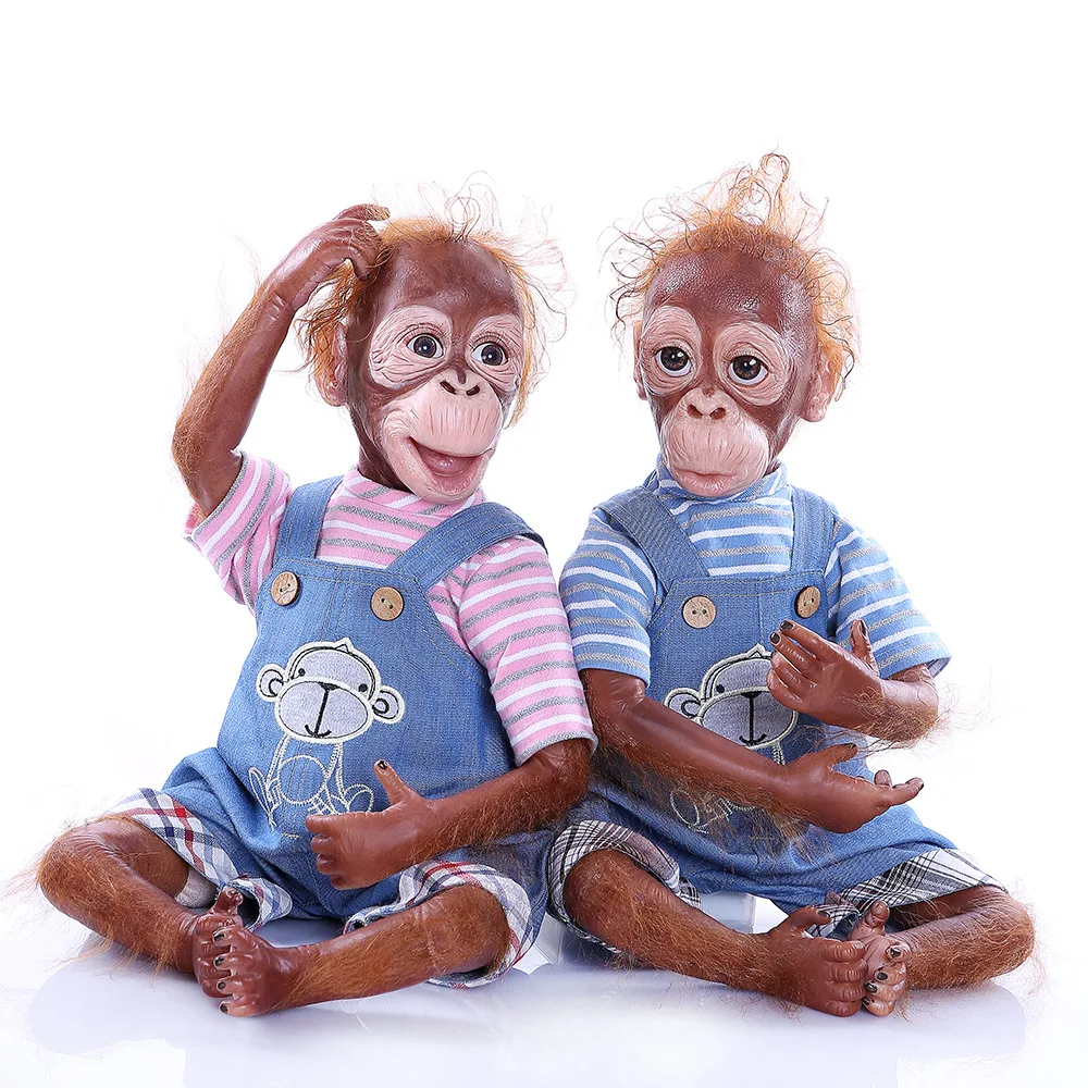 Monkey Doll Reborn Toy Bebe Doll Reborn Baby Soft Handmade Baby Doll Finito Dipinto Cectible Art Regalo Per Bambini Di Alta Qualità