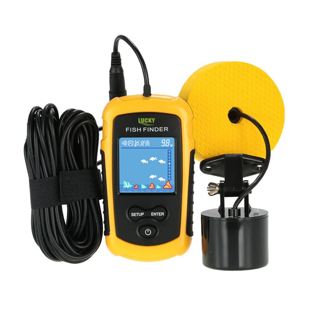 Lucky Ff1108-1/ Ff1108-1Ct/Ff918 Allarme Sonar Portatile Per Fishfinder Ecoscandaglio 0.7-100M Sensore Trasduttore Profondità Fishfinder