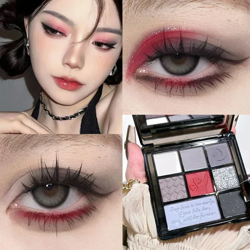 Cemento Grigio Nero Ombretto Tavolozza Trucco Occhi Glitter Contorno Pigmenti Tavolozza Perlato Luccicante Moda Coreano Ombretto Trucco