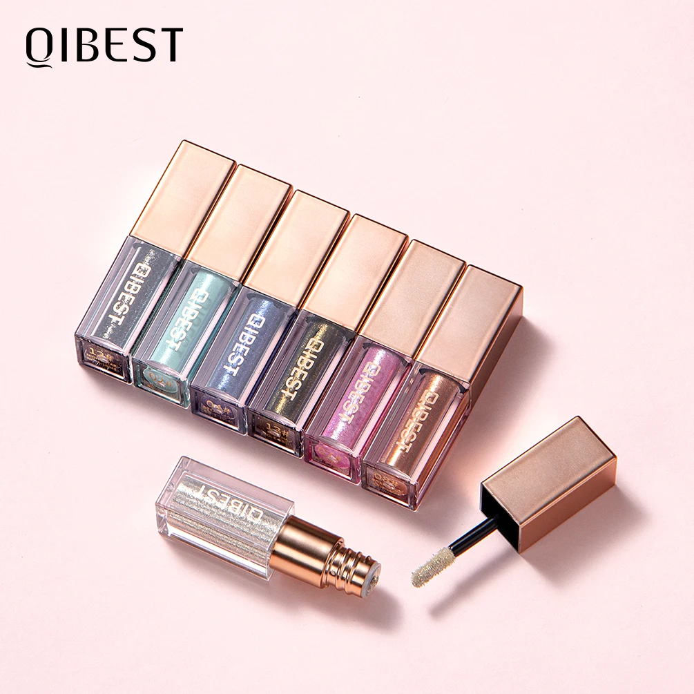 Qibest Ombretto Stick Trucco Glitter Ombretto 15 Colori Ombretto Pigmento Impermeabile Ombretto Stick Liquido Cosmetici Lucidi