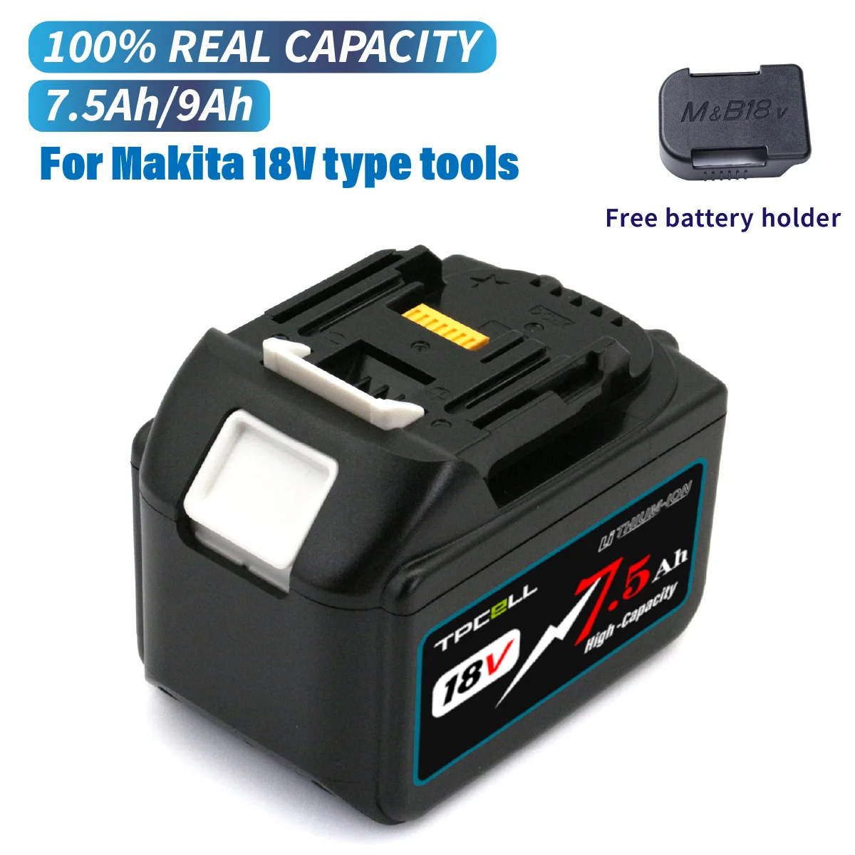 Tpcell 18 V 7.5Ah/9Ah Per Makita 18 V Batteria Utensili Elettrici Li-Ion Sostituzione Lxt Bl1850 Bl1840 Per Cacciavite 18 V Con Bms