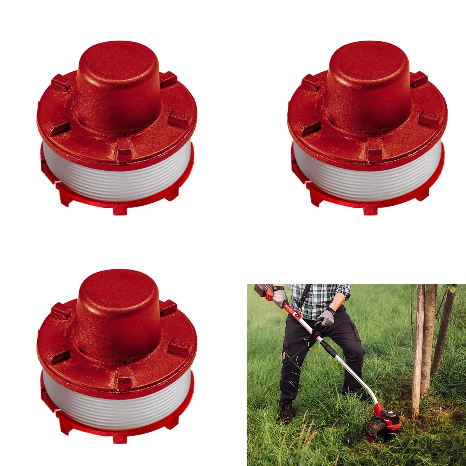 3Pcs Grass Trimmer Spool For Einhell Ge-Ct 36/30 Li E Solo,Agillo 36/255 Bl,Agillo 18/200 Grass Cutter Replacement Line Spool