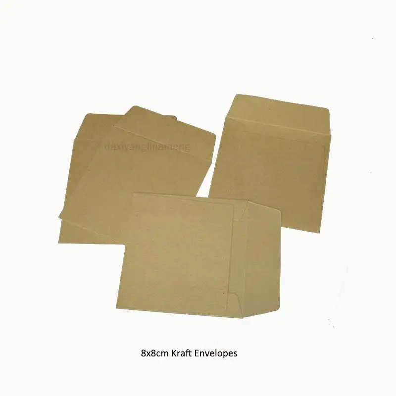 2021 Offerta Speciale Real 100 Pezzi In/ Square 8X8Cm Buste Kraft Piccola Busta Carta Tessera Borsa Per Roba