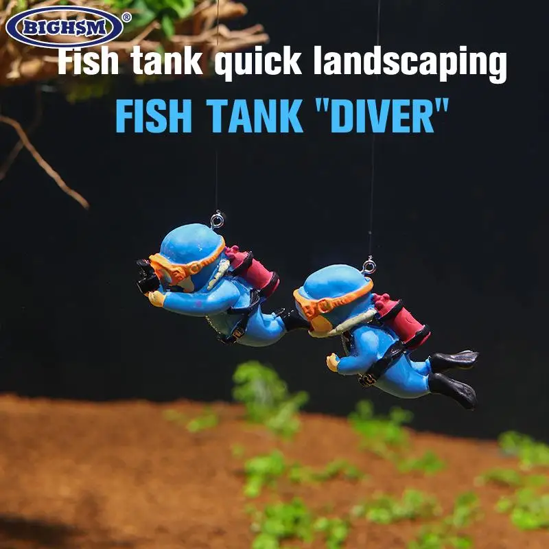 Galleggiante Diver Fish Tank Decorazioni Carino Resina Frogman Fish Tank Ornament Lovely Diver Fish Tank Decor Per Pesce
