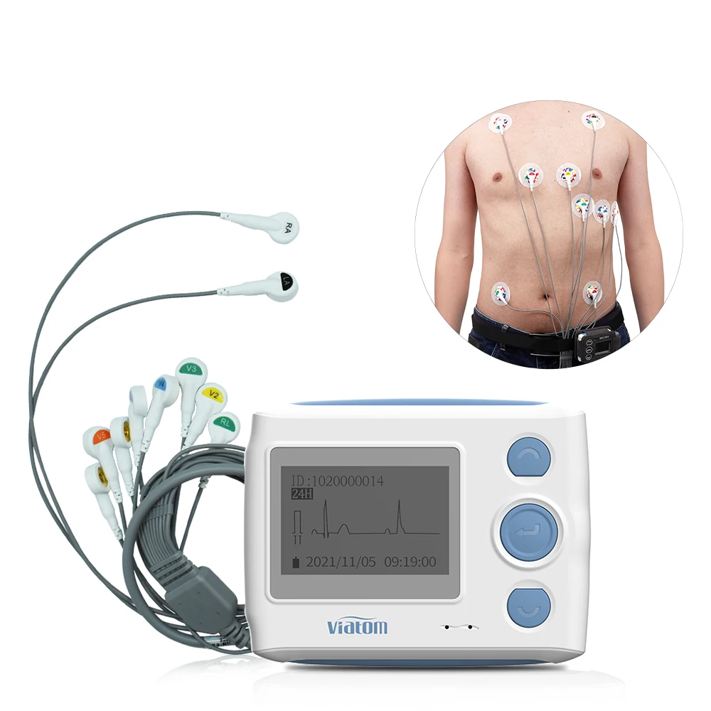 Viatom Th12 24 Uur Ai Analizza 12 Kanaals Draagbare Ecg Machine 12 Lood Muslimate Apparaat Ecg Monitor Holter Recorder
