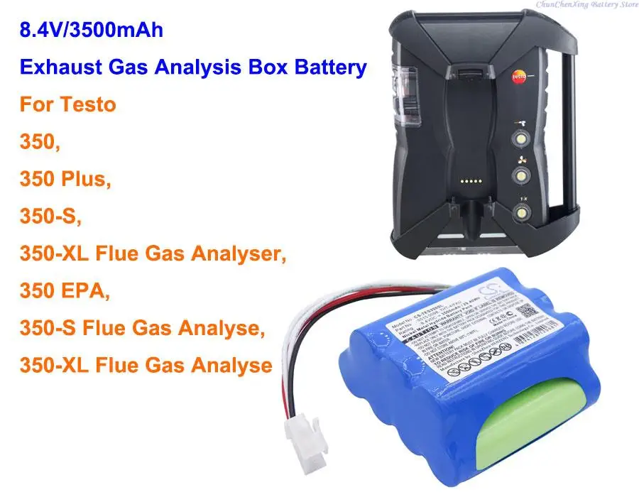 Cameron Sino 3500Mah Batteria Di Analisi Dei Fumi Per Analizzatore Di Fumi Testo 350, 350 Plus, 350-S, 350-Xl, 350 Epa, 350-S