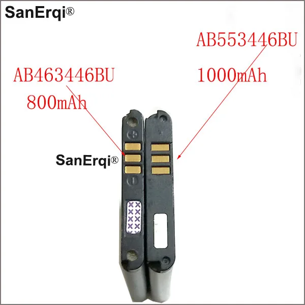 10Pcs 1000Mah Ab553446Bu Per Samsung B2100 C3300 Xplorer B100 Sch-B619 C3300K C5212 Duos C5212I C5130 800Mah Ab463446Bu
