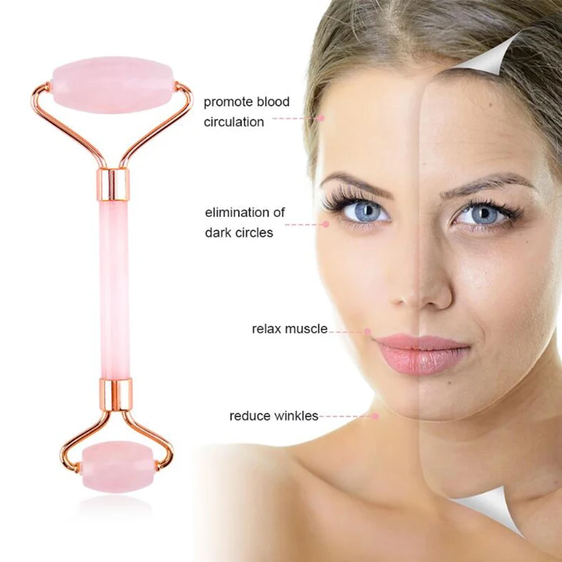 Per Il Viso Giada Pietra Rulli Massaggiatore Quarzo Rosa Rosa Pietra Naturale Dimagrante Mento Sollevare Il Viso Bellezza Del Viso Rullo Cura Della Pe