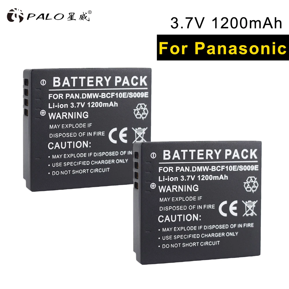 Batteria Palo Dmw-Bcf10E Per Panasonic Dmc-Ts1/2Gk Fx580/48/40/550/68/60/700/75/65Gk Fs25/15/7/6/4/42Gk Fh3/1/22/Gk Fp8/Tf2/F2