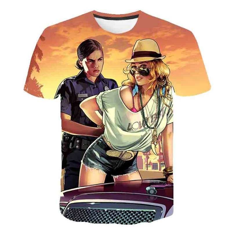 Gioco Per Bambini Gta 5 T-Shirt Bambini Per Ragazza Ragazzo Ragazze Bambini Stampa Magliette 3D Bambino Bambino Top Abbigliamento Gta 5 Tshirt Vestiti