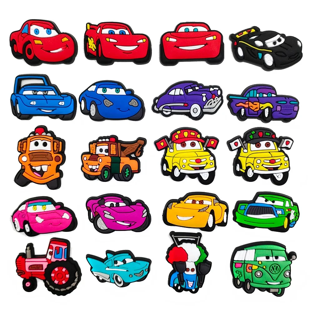 20Pcs Disney Pixar Cars Series Ciondoli Per Scarpe Per Crocs Decorazioni Per Scarpe Fai Da Te Accessori Sandalo Decorare Per Regali Per Feste Per Bamb