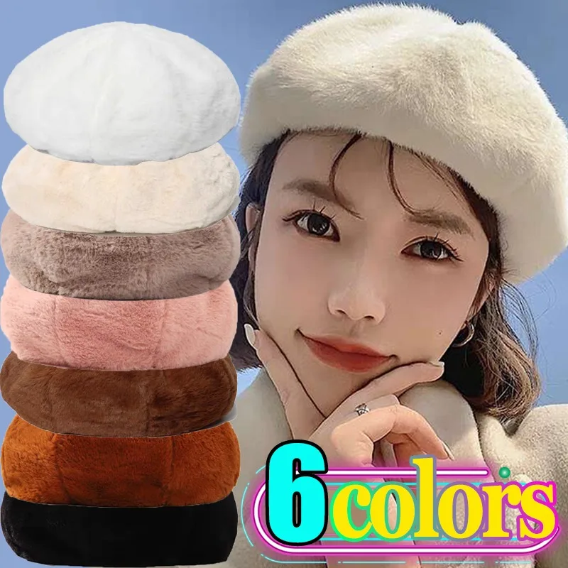 Berretto In Peluche Berretto Invernale Femminile Per Donna Berretto Piatto Lavorato A Maglia Cappelli In Cashmere Lady Girl Berretti Skullcap Cappello