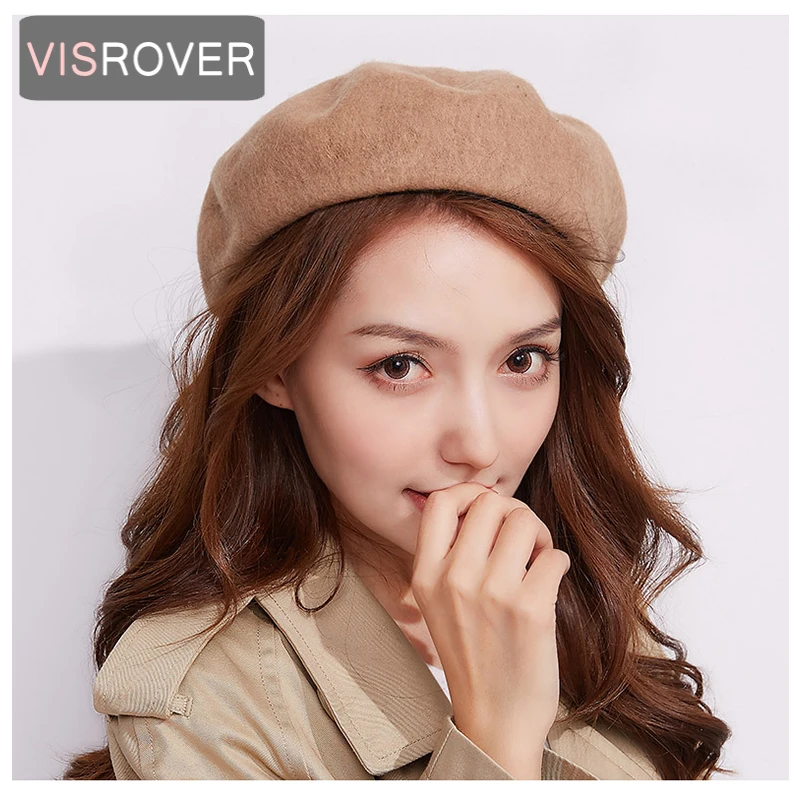 Berretto Di Lana Femminile Cappelli Di Inverno Delle Donne Berretto Piatto Maglia 100% Cashmere Cappelli Della Ragazza Della Signora Berretti Cappello