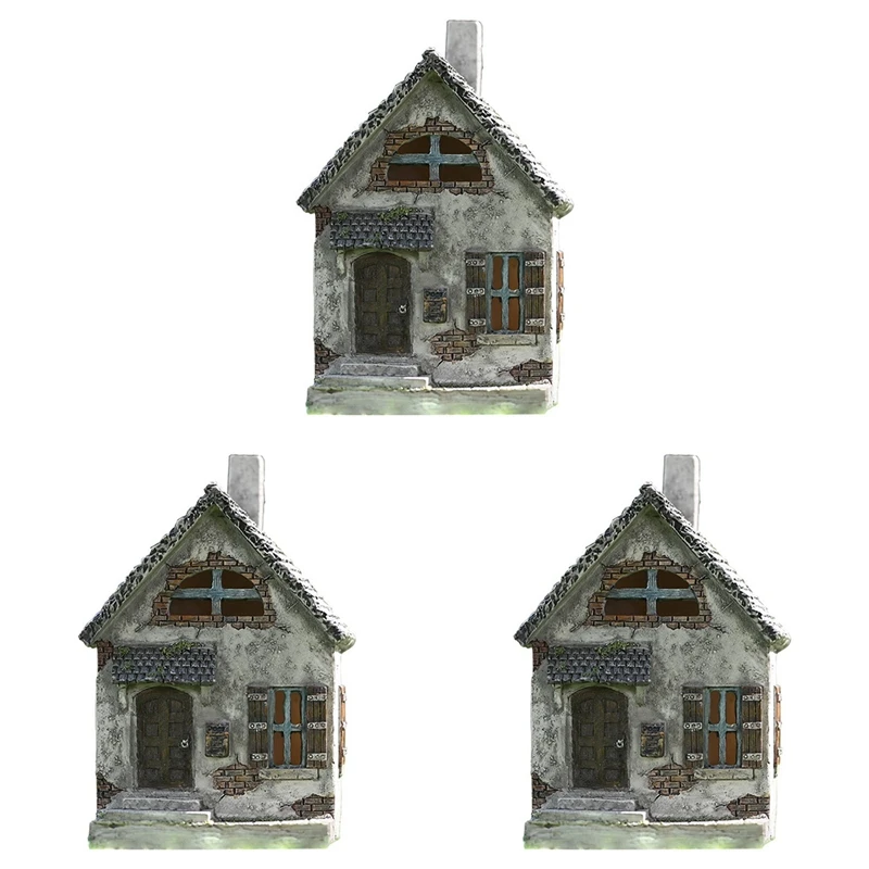 3X Miniature Fairy Garden House Rustic Fairy Cottage Woodland Fairy Home Miniature Houses Mini Country Houses