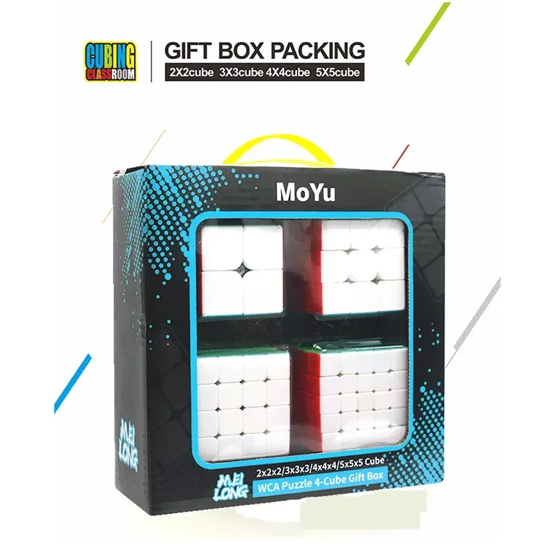 Confezione Regalo Moyu 2X2 3X3 4X4 5X5 Magic Speed Cubes Meilong Set Fidget Toys Regali Per Bambini Meilong Cubing Toy Gift Box