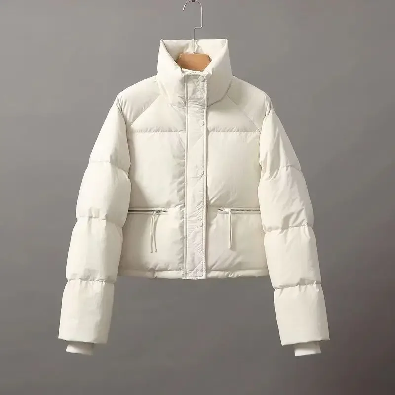 Tpjb New Women'S Short Parka Fashion Jackets Versatile Coreano Stand Up Collar Cappotti Di Cotone Pane Piccoli E Addensati