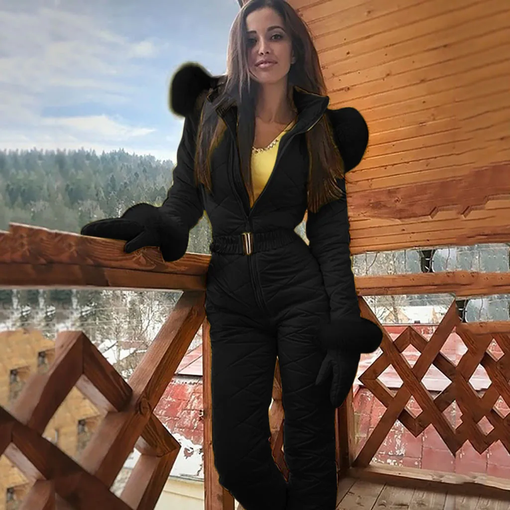 Tute Invernali Da Donna Tuta Da Sci Snowboard Tuta Sportiva Moda Cerniera Tuta Da Esterno Casual Tuta Da Sci Da Donna Addensata Tuta Da Neve Da Donna