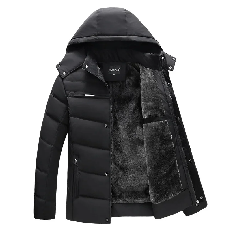 2024 New Parka Men Addensato Giubbotto Bomber Caldo Foderato In Pile Cappotto Impermeabile Con Cappuccio Manica Lunga Colletto Alla Coreana Capispalla