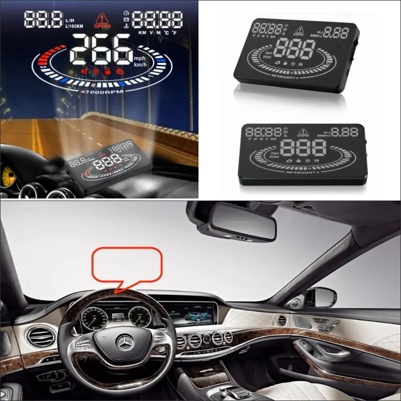 Car Hud Head Up Display Per Mercedes-Benz S/W222 Sl/W231 Slk/R172 Nuovo A8 Hud Display Proiettore Virsual Car Electronic