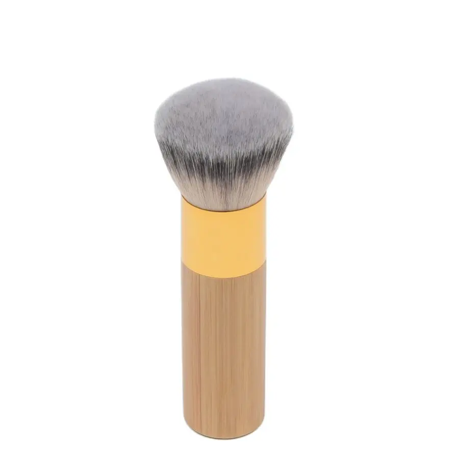 1Pc T2 Pennello Per Trucco Piatto In Polvere Trucco Multifunzionale Cosmetico Manico In Bambù Pennello Per Fard Contorno Ombra Bronzer Lucidatura