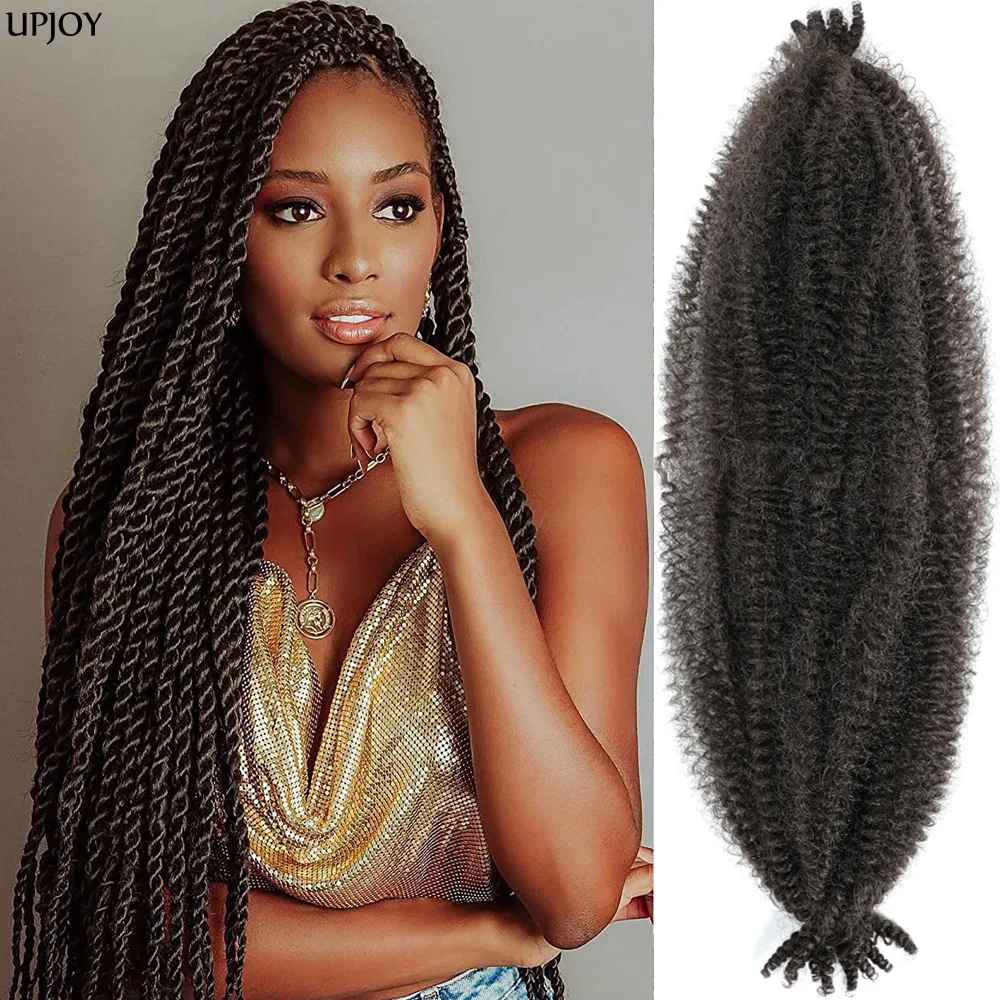 Springy Afro Twist Hair Marley Hair Prefluffed Spring Twist Hair Twisted Up Kinky Twist Cuban Twist Crochet Hair Per Le Donne Nere