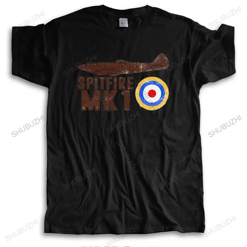 Spitfire Uk Mk.1 Raf British Wwii T Shirt Uomo Maniche Corte T-Shirt In Cotone Morbido Estate Supermarine Fighter Tee Streetwear Tshirt