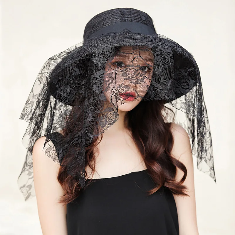 Sombrero De Paja Con Diseno Vintage Para Mujer Y Nina, Gorra Grande De Color Solido Para Vacaciones En La Playa, Estilo Hepburn