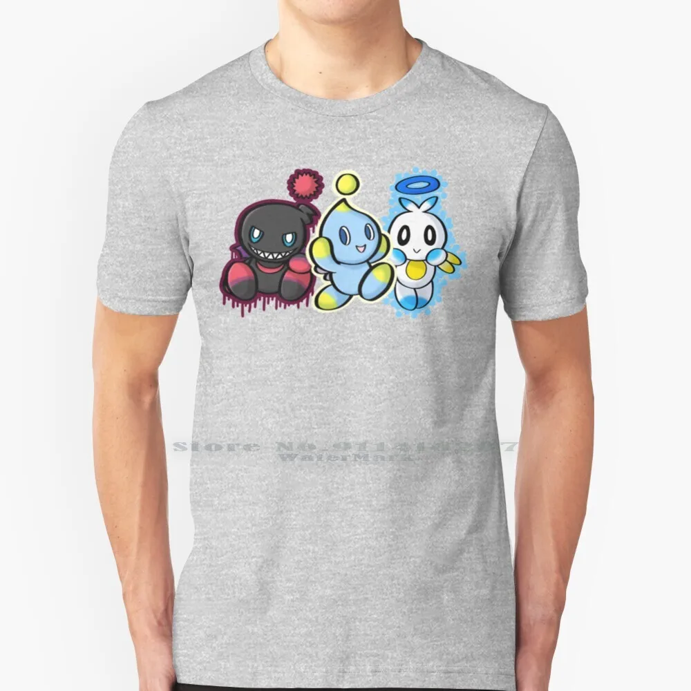 Chao Babs T Shirt 100% Puro Cotone Chao The Hedgehog Adventure 2 Battle Sa2B Chaos Hero Chao Dark Chao Normal Chao Neutral Chao