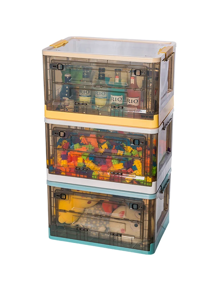 Caja De Almacenamiento De Juguetes Para Niecos, Cesta Grande, Transparente, Frontal, Para Aperitivos, Plearmario De Ropa