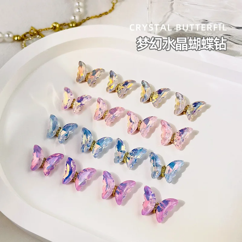 Dream Aurora Crystal Butterfly For Cards Diary Album Decor Perline Di Plastica Set Fai Da Te Stationary Scrapbooking Accessori