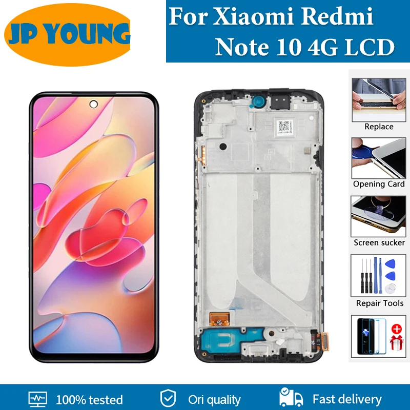 6.43 ''Oled Originale Per Xiaomi Redmi Note 10 Display Lcd 4G Muslimatexmuslimatexmuslimatexationer Touch Screen Digitizer