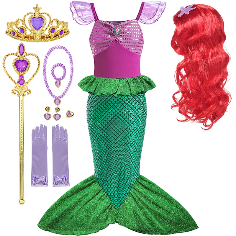 Abiti Da Bambina A Sirena Abiti Da Principessa Costumi Cosplay A Sirena Per 2-10 Anni Neonate Abiti Da Festa Di Carnevale Purim