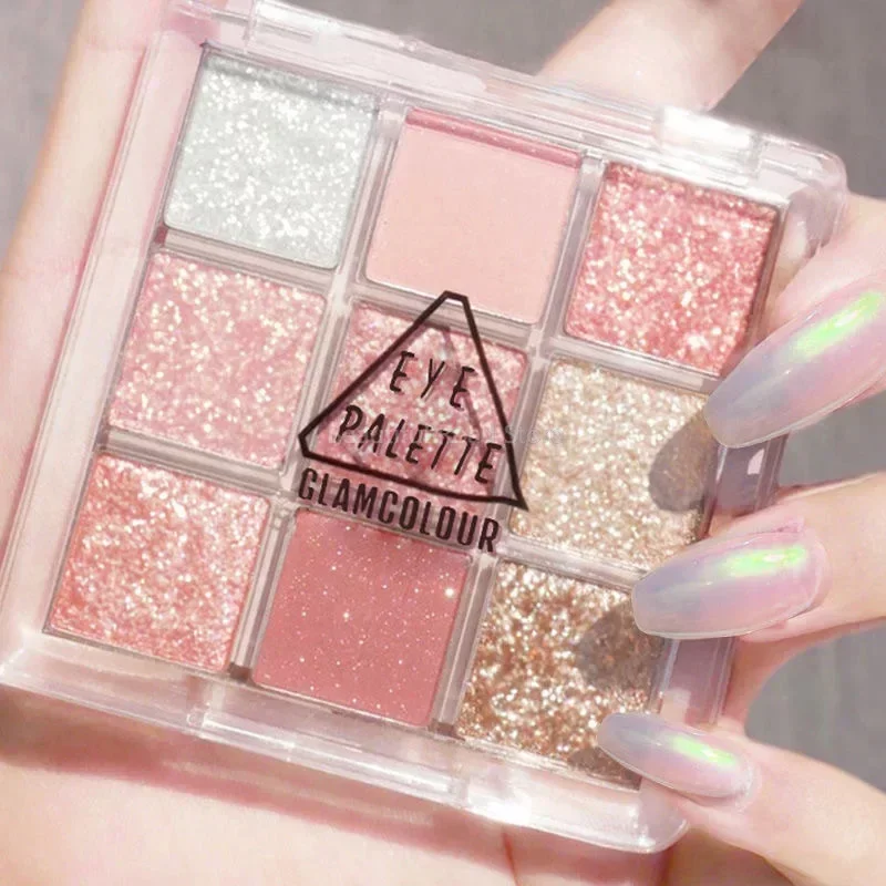 9 Colori Nude Matte Palette Shimmer Shine Eyeshadow Palette Matte Glitter Makeup Eyeshadow Palette Shiny Eye Shadow Eye Makeup