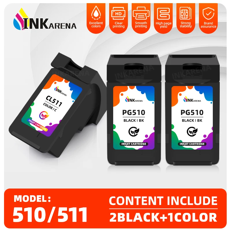 Pg510 Cl511 Sostituzione Per Canon Pg-510 Cl-511 Pg 510 Cl 511 Cartuccia D'Inchiostro Pixma Mp250 Mp280 Ip2700 Mp240 Mp270 Mp480 Mx320