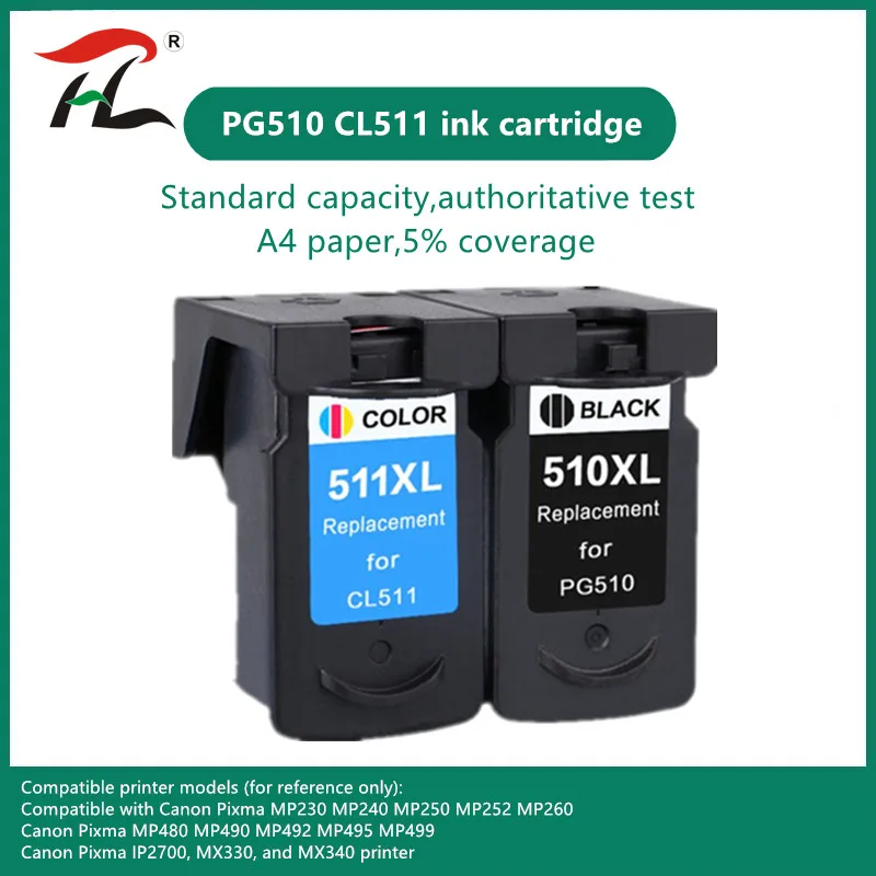 Cartuccia Per Canon Pg 510 Cl 511 Pg510 Cl511 Cartucce D'Inchiostro Per Pixma Mp250 Ip2700 Mp480 Mp490 Mp230 Mp280 Stampante