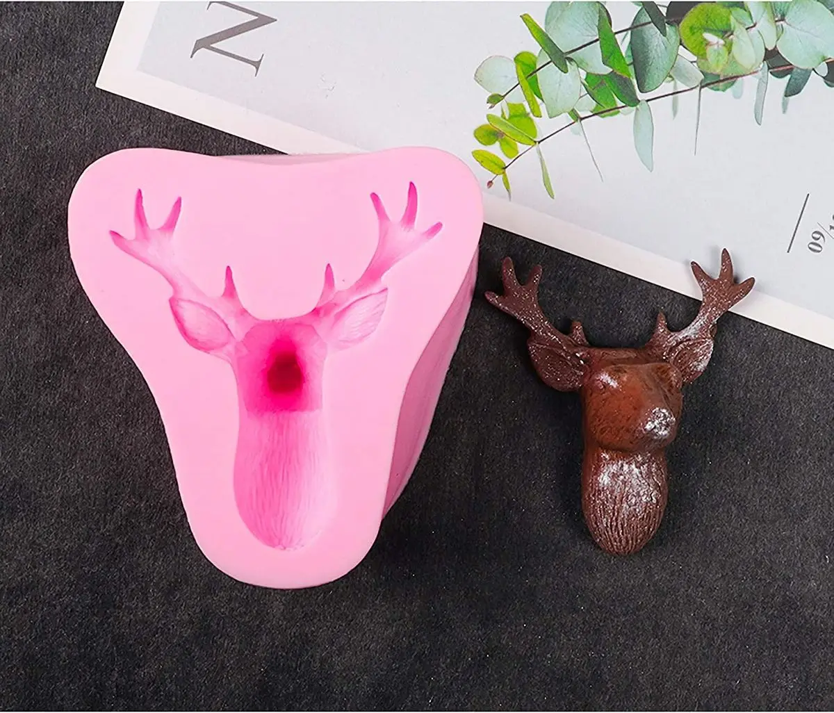 Stampo In Silicone 3D Stag Cake Decorating Super Sculpey Argilla Polimerica Flatback Argilla Polimerica Spruzza Kit Di Strumenti Per Scolpire Per Arti