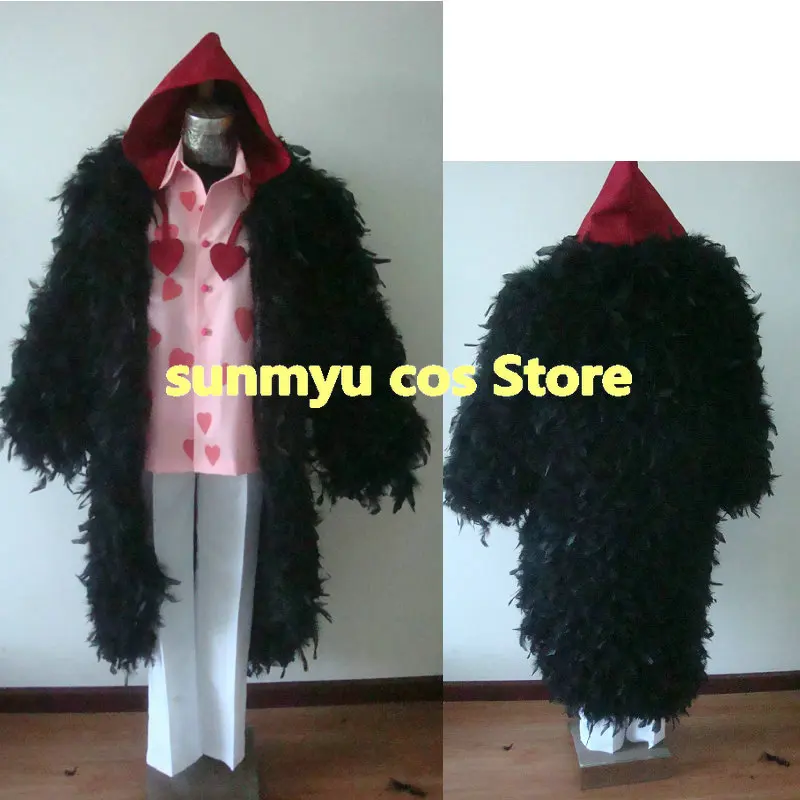 Costume Intero Corazon Cosplay Taglia Personalizzata Costume Intero Cosplay Corazon Cappotto Di Piume Nere Di Halloween