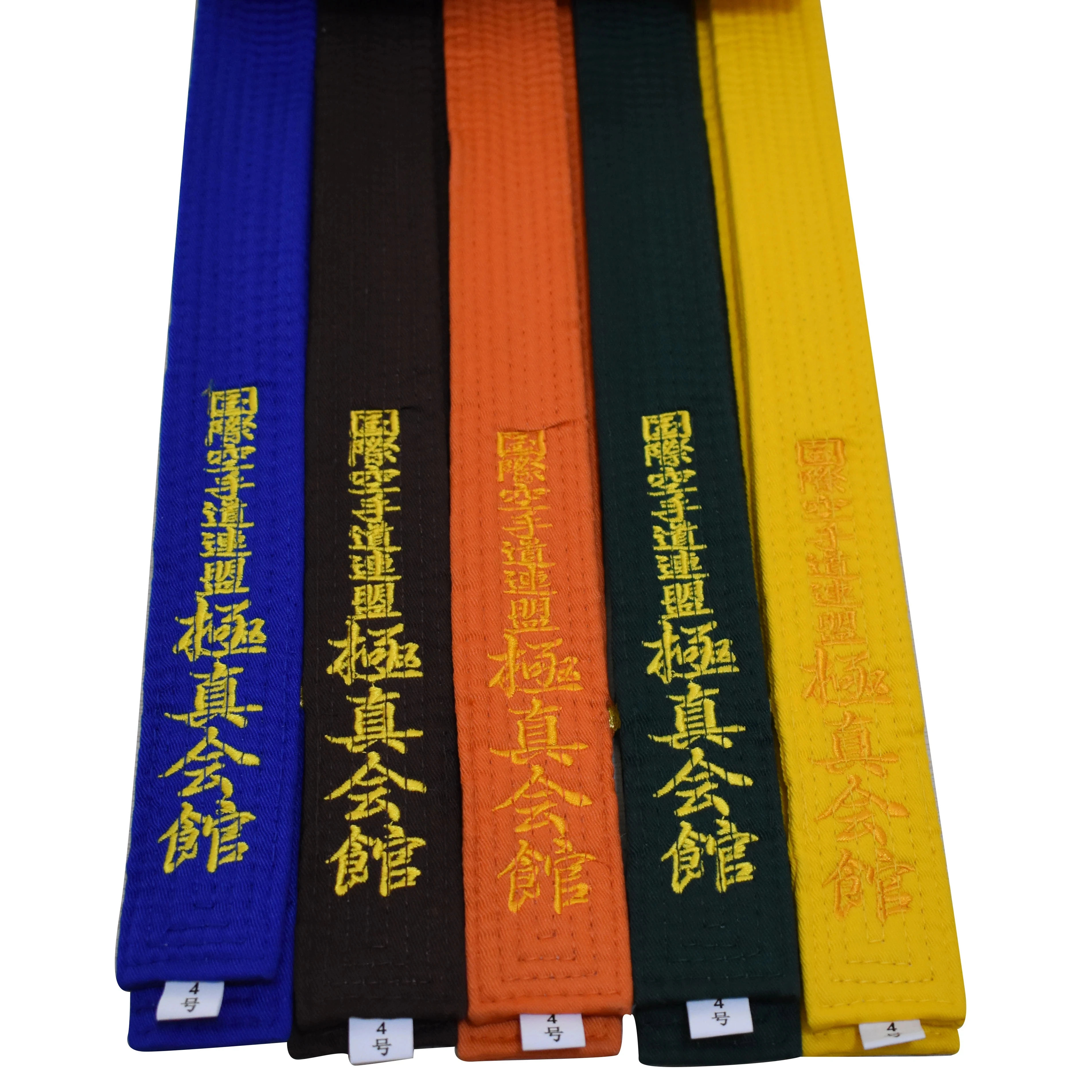Vendita Calda Professionale Kyokushin Kai Karate Cinture Iko Cinture Da Ricamo Colore Arancione Cintura Karate 1 Dan Marrone Taekwondo Cinture Wkf