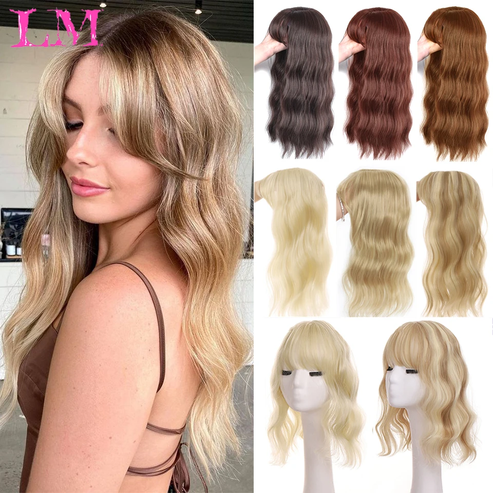 Lm Water Ripple Wig Air Bangs Head Overhead 3D Bangs Invisibile Seamless Head Hair Copertura Di Ricambio Invisibile Naturale Capelli Bianchi