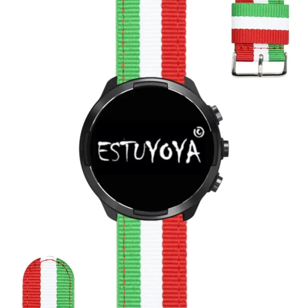 Bracciale In Nylon Compatibile Con Suunto 9 / Fossil / Diesel / Michael Kors/Orologi 24Mm Colori Italia Fibbia In Acciaio 24Mm
