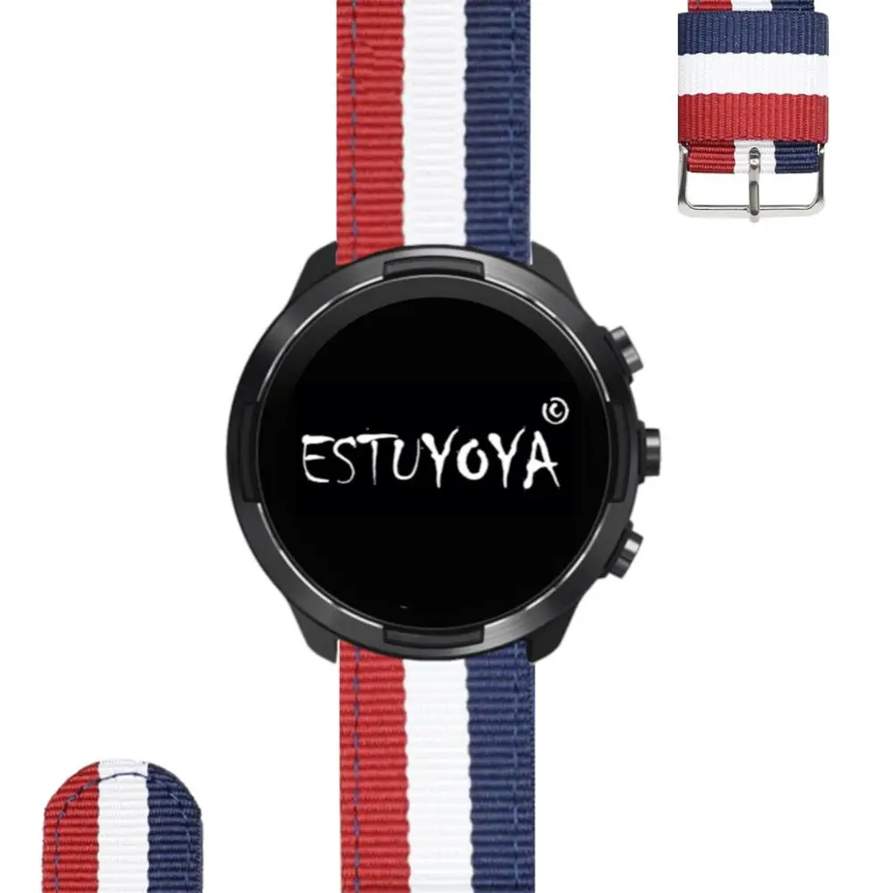 Bracciale In Nylon Compatibile Con Suunto 9 / Fossil / Diesel / Michael Kors/Orologi 24Mm Francia Colori Fibbia In Acciaio 24Mm