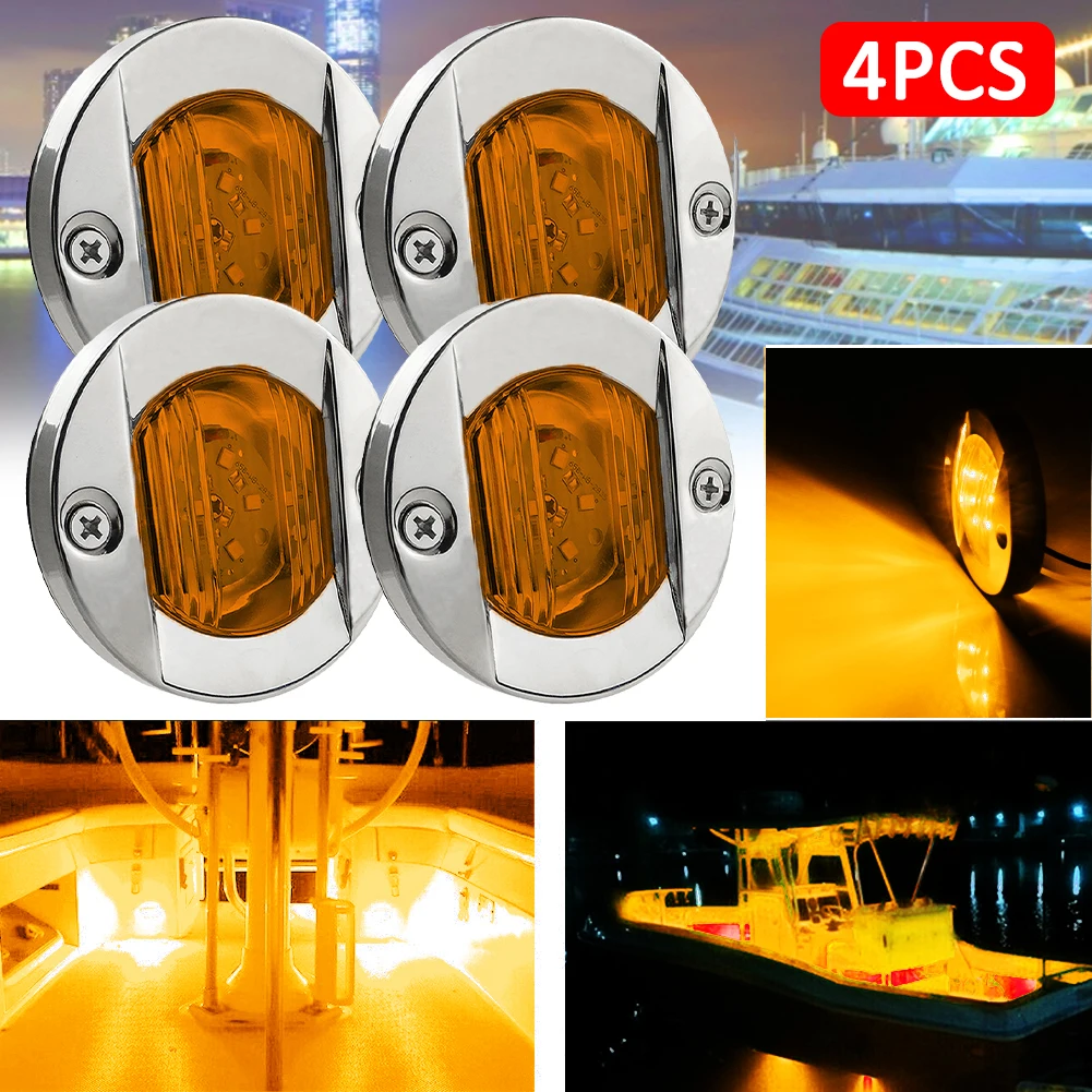 1 Pz Luci Di Poppa Per Barche 6Led 12V Cromata Poppa Poppa Pontone Luce Impermeabile Yacht Led Segnale Luminoso