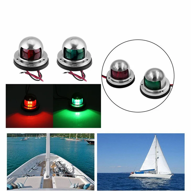 2Pcs Red & Green Boat Light 12V Led Bow Navigation Light Red Green Sailing Signal Light For Marine For Boat Yacht Warning Light