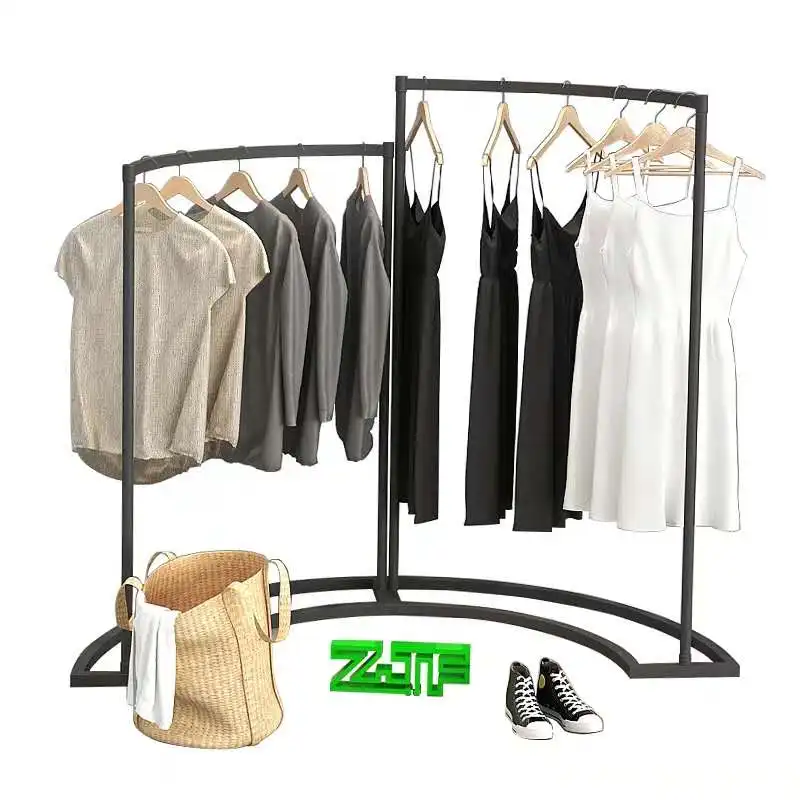 Espositore Per Vestiti Da Donna Appeso Semicircolare In Ferro Verniciato A Polvere Per Negozi Di Abbigliamento